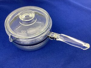 PYREX/パイレックス 片手鍋/耐熱ガラス/USA/ビンテージ/オールドパイレックス 外底面 直径約17cm 中古品 ACB