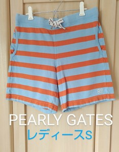 PEARLY GATES レディース0 パーリーゲイツ ゴルフ ボーダー スウェット ショートパンツ S相当