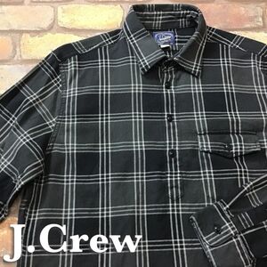 ★USA直輸入★良品!!★【J.CREW ジェイクルー】ヘリンボーン生地 チェック柄 プルオーバー 長袖 シャツ[メンズ M]グレー オリジナル K2-848