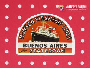 ▽▼33088-ExHS▼▽[NOSTALGIC-STICKER＊TRAVEL] MUNSON STEAMSHIP LINES_BUENOS AIRES