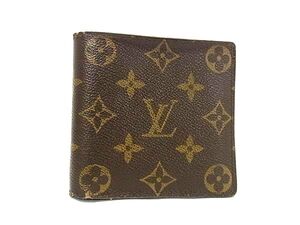 1円 LOUIS VUITTON ルイヴィトン M61675 モノグラム ポルトフォイユ マルコ 二つ折り 財布 ウォレット ブラウン系 FJ4165