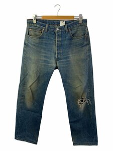 Levi’s◆ボトム/36/デニム/IDG/501-0115/ダメージ、使用感有/革パッチ破れ有