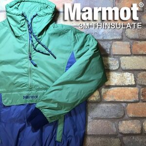 ★正規品★【Marmot マーモット】高機能 3M Thinsulate ハイネック プルオーバージャケット[海外 S]オリーブグリーン×ブルーグレー K3-203