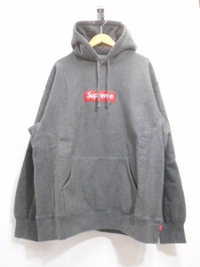 68 送80サ 0428$D18 Supreme シュプリーム 21AW Box Logo Hooded Sweatshirt ボックスロゴパーカー Charcoal サイズL 中古品