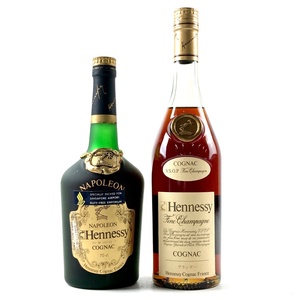 2本 ヘネシー Hennessy ナポレオン VSOP スリムボトル グリーンボトル コニャック 700ml ブランデー セット 【古酒】