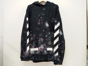 OFF-WHITE DIAG GALAXY OVER HOODIE フードパーカー フーディ メンズ Sサイズ 綿100% ブラック 17AW 通年