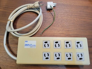 サンワサプライズ　SANWA　抜け止めタップ　TAP-３８０３N　マグネット付き８口タイプ