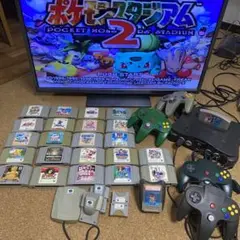 動作確認済⭐️Nintendo 64 コントローラー4つ ゲーム23本 その他多数