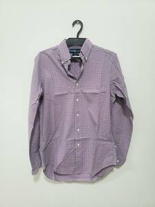 Polo RalphLauren ポロ ラルフローレン 長袖 シャツ USED L? 紫緑白