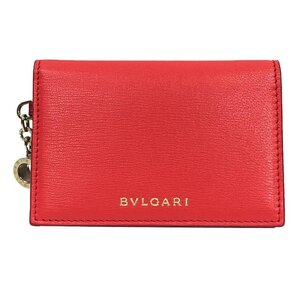 BVLGARI ブルガリ カードケース ビーゼロワン 288237 レザー レッド×オレンジレッド aq7203