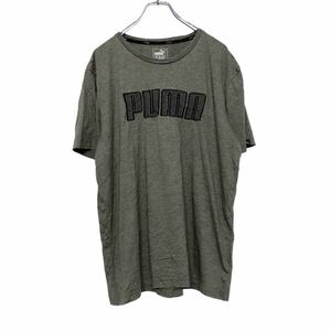 PUMA 半袖 ロゴ Tシャツ L グリーン ブラック プーマ シンプル 古着卸 アメリカ仕入 a508-5604