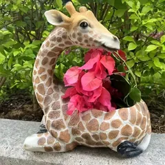 プランター キリン おしゃれ かわいい インテリア 植木鉢 ガーデン オブジェ 園芸 ガーデニング バルコニー 動物 アニマル 屋内 屋外