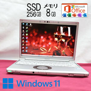 ★美品 高性能8世代4コアi5！SSD256GB メモリ8GB★CF-SV7 Core i5-8350U Webカメラ Win11 MS Office2019 Home&Business ノートPC★P73083