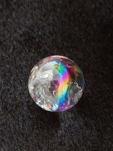 天然石 虹 アイリスクォーツ 水晶 スフィア 丸玉 台座付き