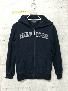 TOMMY HILFIGER トミーヒルフィガー ロゴ入り フーディー パーカー 羽織り 紺 ネイビー S/P