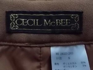 セシルマクビー CECIL McBEE 古着 リボン風腰紐付 デザインキュロット サイドポケット付 ブラウン Sサイズ レディース 良品 TT-9★併190308