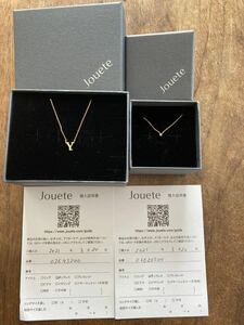 jouete ジュエッテ　ネックレス 2点セット　重ね付け　10K ゴールド系　イニシャルY ダイヤモンド