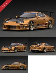 1/18 TOP SECRET GT300 Supra (A80) Gold IG2485 IG model イグニッションモデル トップシークレット スープラ JZA80 スモーキー永田 日産