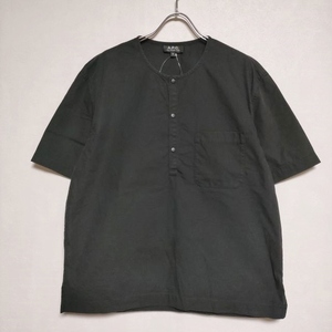 A.P.C. プルオーバー ハーフボタン コットン 半袖 ブラウス シャツ ブラック アーペーセー 4-0808S 242516