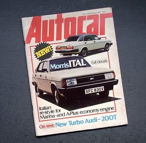 英国　車雑誌　オートカー　ＡＵＴＯＣＡＲ　１９８０年　４３６０号　アウディ２００　　　　