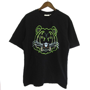 ケンゾー KENZO FC55TS2094SA Tシャツ カットソー タイガープリント 半袖 黒 ブラック L メンズ