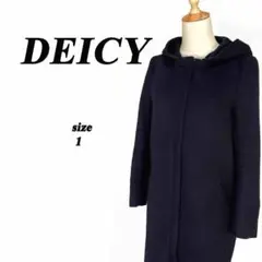 DEICY フルジップ フーデッドコート バックベルト ネイビー1 紺 デイシー