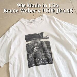 スペシャル　USA製　Bruce Weber x PEPE JEANS Jason Priestly フォトTシャツ ブルースウェーバー calvin klein kate moss mapplethorpe