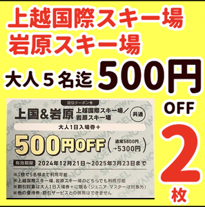 上越国際スキー場リフト券岩原スキー場リフト券割引券2