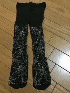 新品【H＆M/エイチアンドエム】蜘蛛の巣柄ストッキング/90cmくらい★スパイダー★ブラック★ラメ