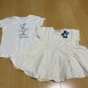 半袖Tシャツ トップス 120cm カットソー KP プティマイン　2点セット　白　ミミちゃん