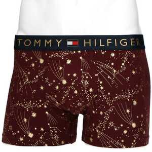 TOMMY HILFIGER トミーヒルフィガー TOMMY ORIGINAL HOLIDAY TRUNK オーガニックコットン 前閉じ ボクサーパンツ 53311966 ワインレッド M