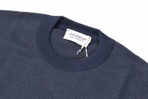 ジョンスメドレー ファインメリノウール クルーネックニット 15SINGULAR スモークブルー サイズXL JOHN SMEDLEY 新品