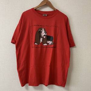 90年代 90s バセットハウンド 犬 Tシャツ 古着 ビンテージ vintage ヴィンテージ tee アニマル 動物 oneita オーバーサイズ