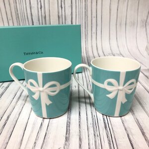 m001 X(80) Tiffany&Co. ティファニー ブルー ボックス リボン マグカップ ペア 2個セット