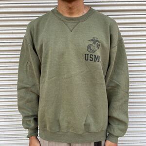 00s 米軍 USA製 USMC ソフィー 海兵隊 トレーナー USN 海軍 L ネイビー スウェット Soffe 古着 ヴィンテージ 90s champion ミリタリー