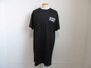 (59367)レディース　半袖　Tシャツ　ワンピース　ロゴ　ブラック　4XL　大きいサイズ　USED