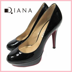 ▲★DIANA(ダイアナ)▼カラーソールパンプス▼サイズ24ｃｍ▼ヒール12ｃｍ▼ブラック×マゼンタ▼レディースパンプス