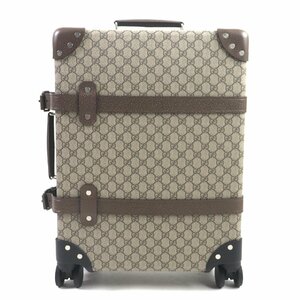 未使用品▼GUCCI グッチ GLOBE TROTTER グローブトロッター 533618 GGキャリーオンバッグ レザー使い 4輪 スーツケース ベージュ　メンズ