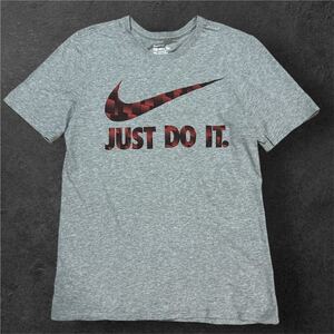 NIKE ナイキ Tシャツ JUST DO IT 半袖 グレー　M 美品　メンズ　ロゴT スラッシュ　ジャストドゥイット