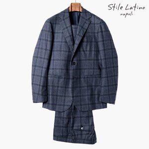 ◆【Stile Latino(スティレラティーノ)/秋冬/ウールコットンストレッチグレンチェック柄3Bスーツ(VINCENZO)】[stl2360221-44]