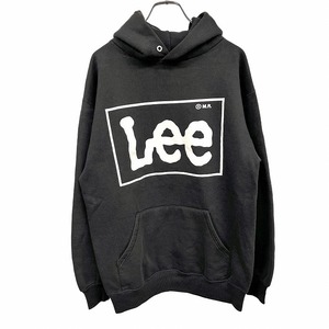 ジャージーズ|リー JERZEES SUPERSWEATS|Lee プルオーバーパーカー スウェット 裏起毛 長袖 USA製 古着 綿×ポリ M ブラック 黒×白 メンズ