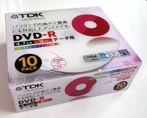 ★未開封品 美品★データ用DVD-R 10枚パック 16倍速 4.7GB TDK パソコンでの地デジ録画対応 CPRM対応