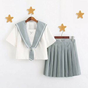 ミニスカート　台形スカート 制服スカート 二点セット セーラー服 学生服 プリーツスカート JK 女子高生 半袖 2xl