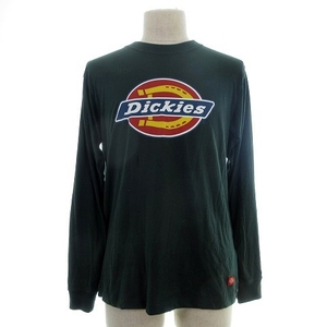 ディッキーズ Dickies Tシャツ カットソー 長袖 クルーネック 薄手 プリント M 緑 グリーン トップス /BT メンズ