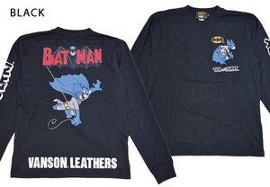 vanson×TOM＆JERRY WARNER BROS.100周年記念モデル 天竺ロングTシャツ◆vanson ブラックXXLサイズ TJV-2503 バンソン トムとジェリー