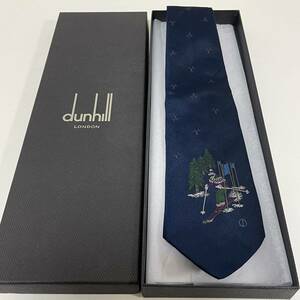 ダンヒル（Dunhill） ネイビースキーヤーDロゴネクタイ