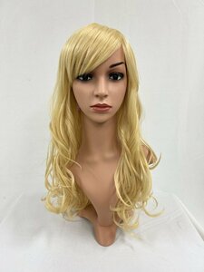 Wigs2you C-003 ゴールド 金髪 コスプレウィッグ アニメ アイドル風 耐熱コスプレウィッグ★シンプルなパーマロングスタイル