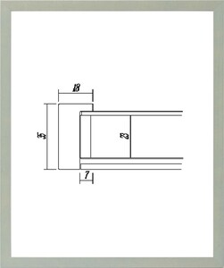 デッサン用 額縁 木製 UVカットアクリル付 7916 三三 グレー