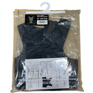 ◆未使用品◆ Heat Master ヒートマスター インナー ベスト HEAT INNER VEST W001 ONE SIZE 5V ブラック kyV13281N