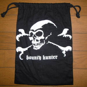 Bounty Hunter ポーチ 新品/巾着袋 バッグ 髑髏 骸骨 黒 スカル ガイコツ rockabilly ロックンロール サイコビリー ロカビリー ドクロ